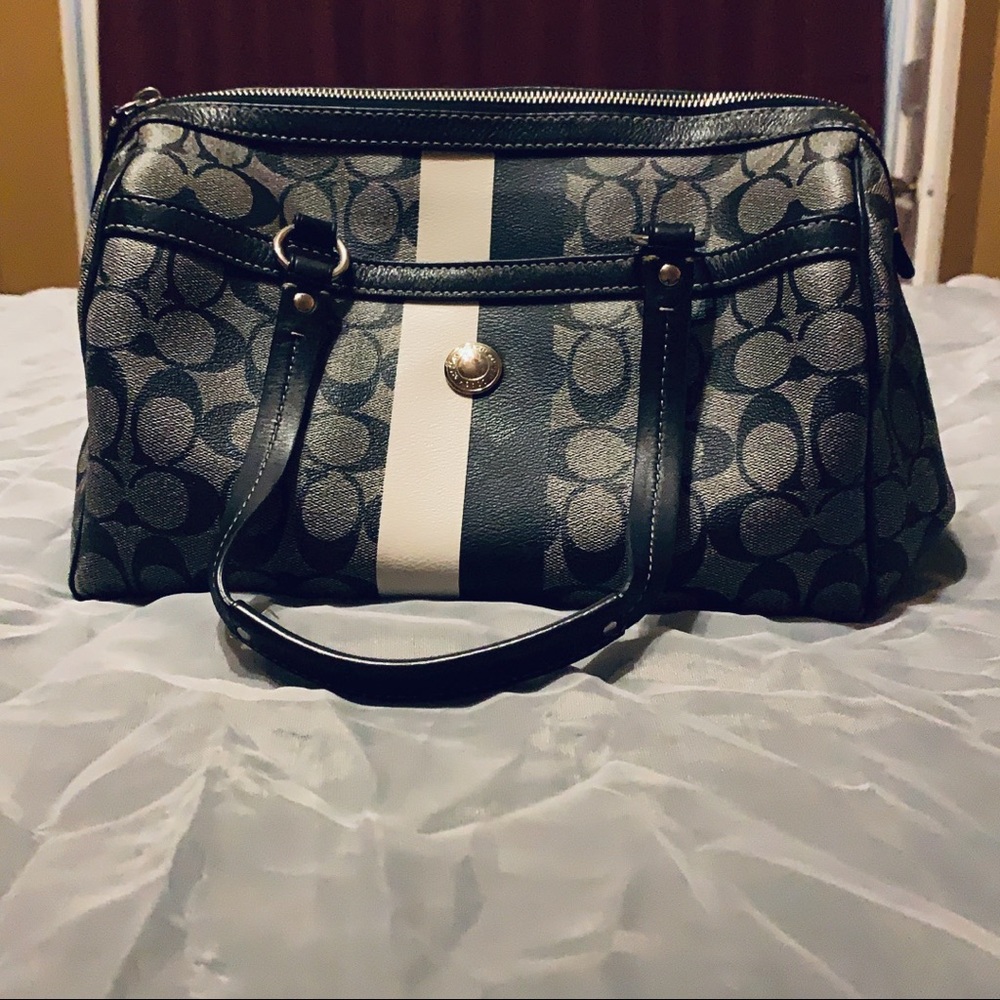 Coach black/gray hand bag